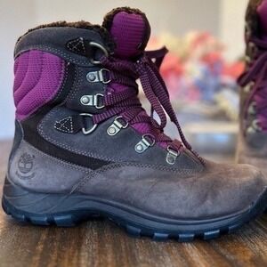 Timberland‎ Winter Boots Waterproof Primaloft Insulated Purple Brown Women's 7.5